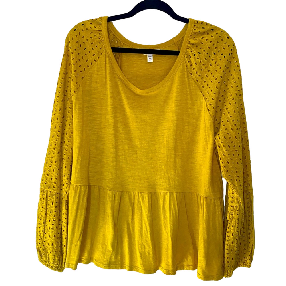 Time and Tru Eyelet Peplum Shirt Size XXXL
